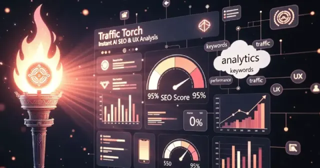 Traffic Torch Toolkit – Complete suite of instant 360° SEO & UX audits, competitive gap analysis, AI-powered fixes, and predictive rank forecasting tools
